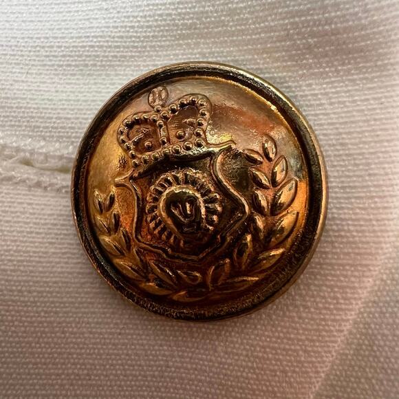 Asvivid Women's White Blazer Size L Gold Buttons Office Career Workwear - Picture 8 of 11